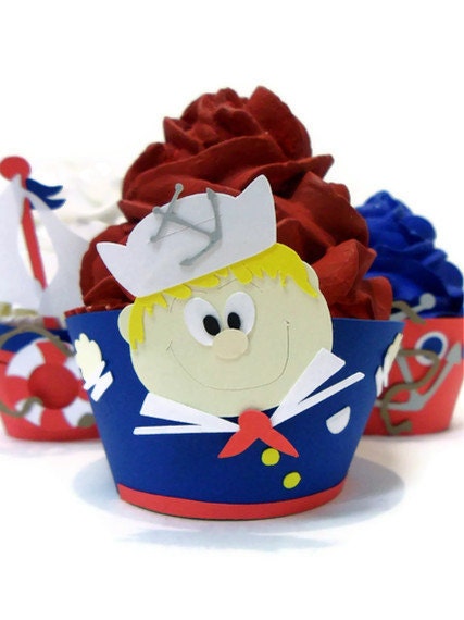 Sailor Cupcake Wrappers - Set of 12 Il_570xn