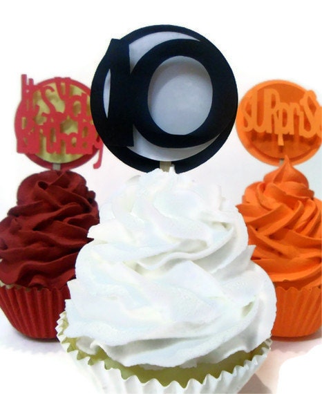 Number Cupcake Toppers - set of 12 Il_570xn