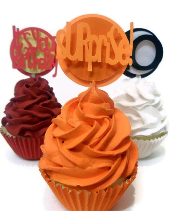 Surprise Party Cupcake Toppers - set of 12 Il_570xn