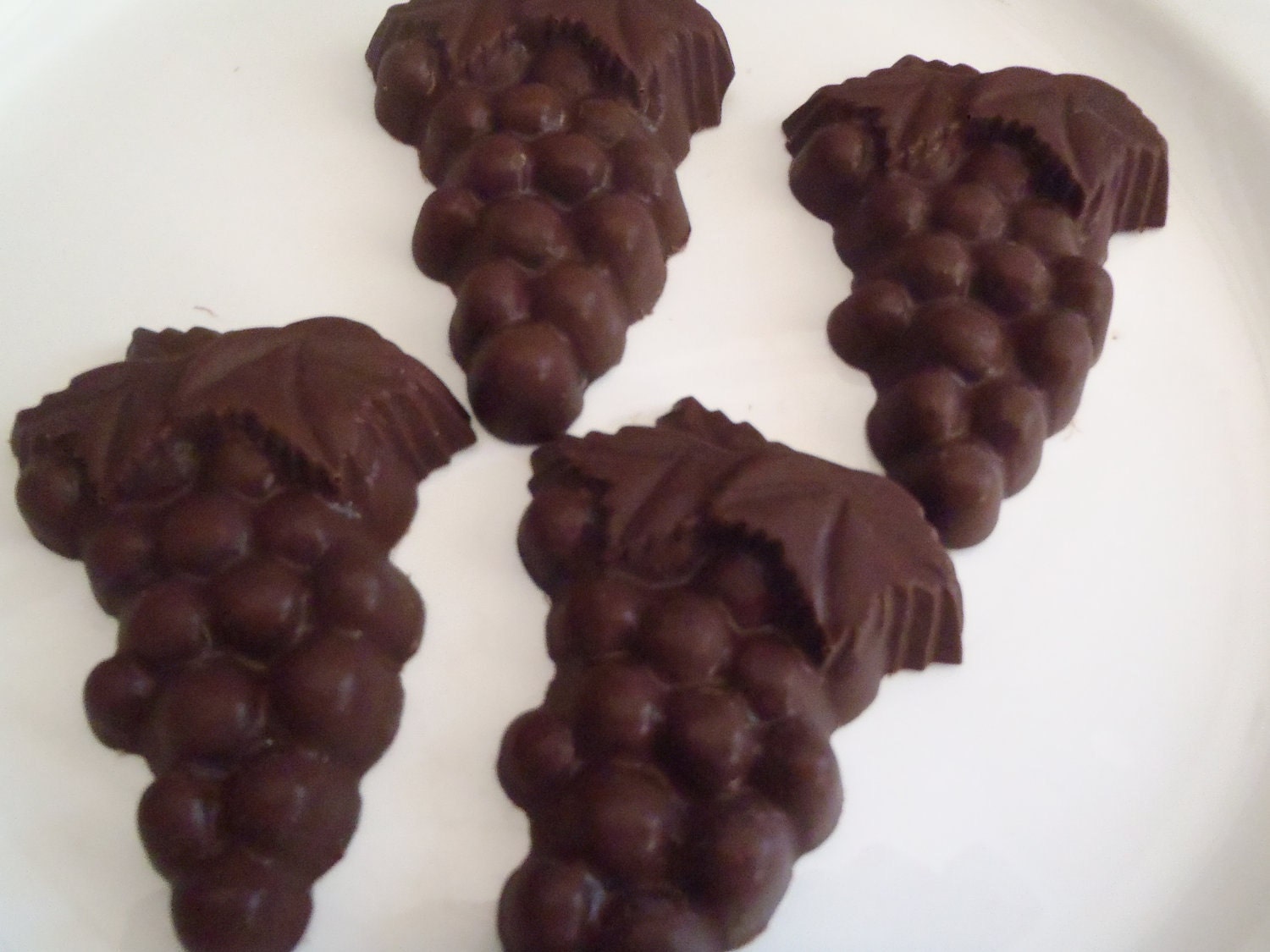 Chocolate Candy- Solid Dark Chocolate Grape Clusters- Sure to melt any wine lovers heart-8 individually wrapped chocolates pieces
