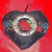 BLACK SILK Lavender Filled HEART Sachet Pillow Valentine