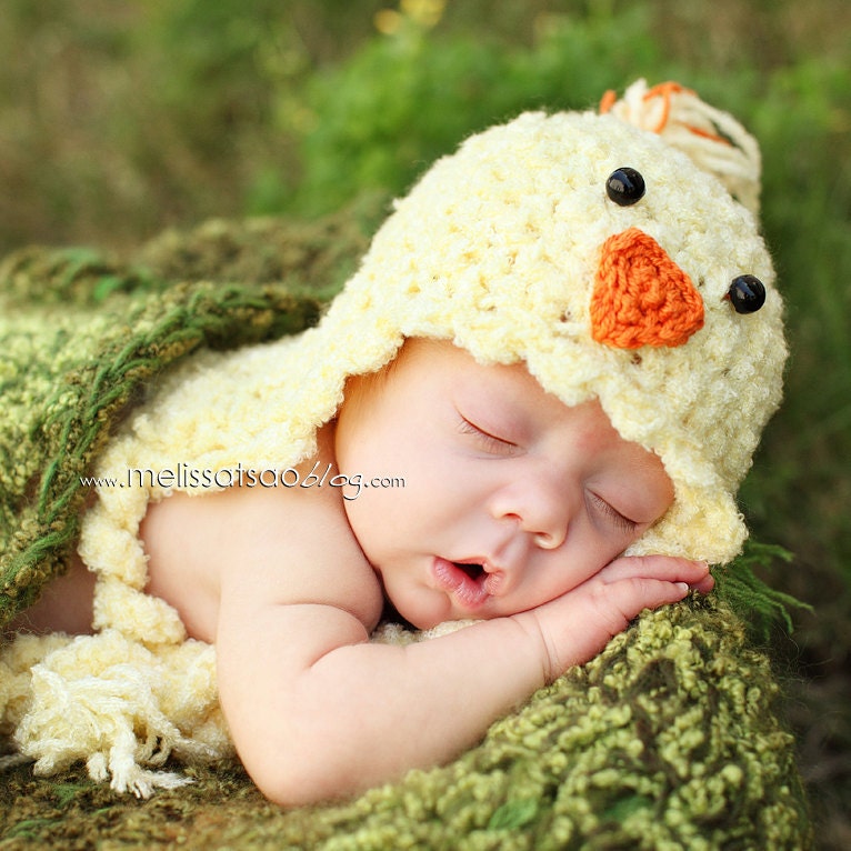 Little blue bird hat for spring newborn photos