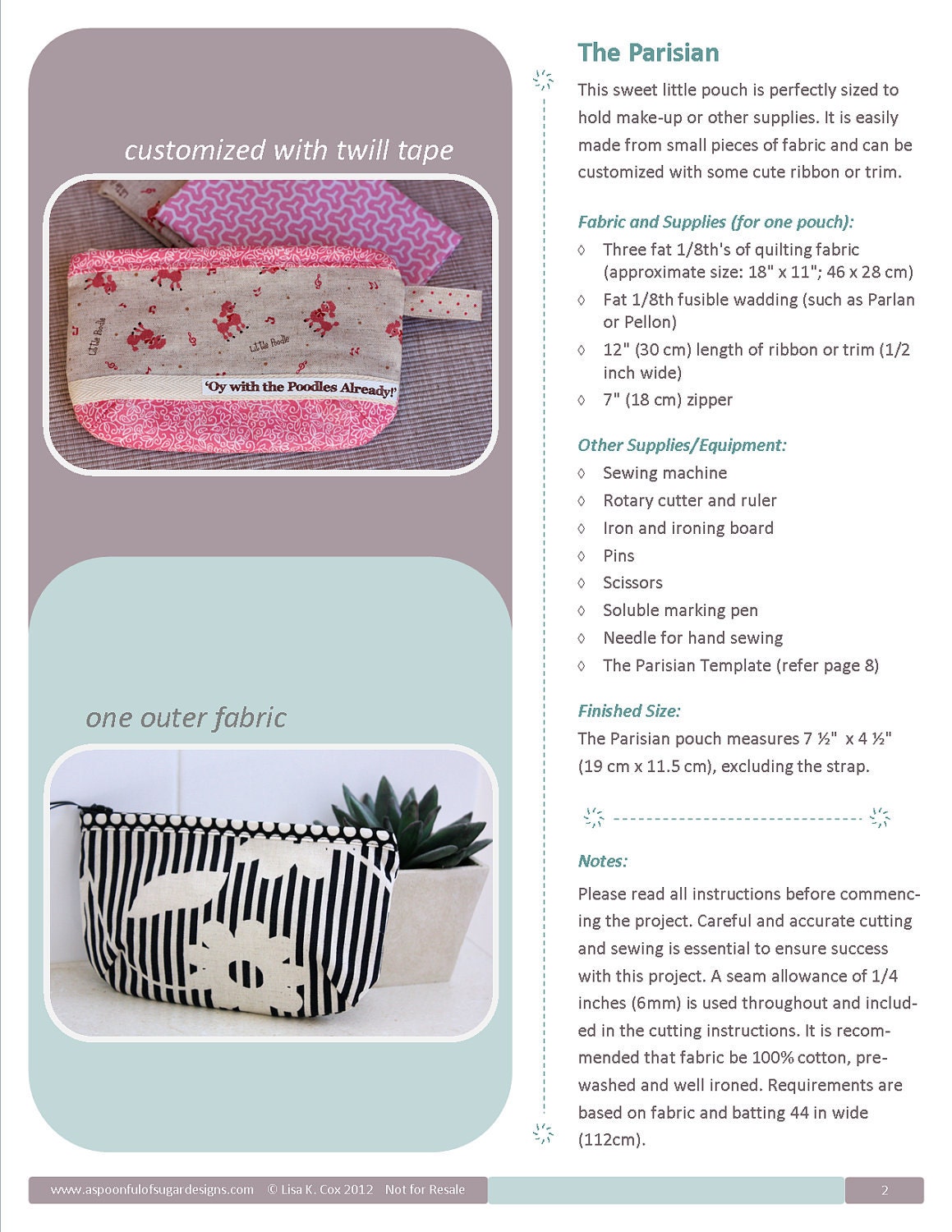 The Parisian Pouch PDF Sewing Pattern