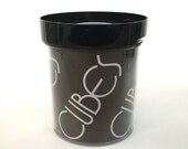 1980s Barware Black Silver Ice Bucket / Lid Thermo Serv 80s party