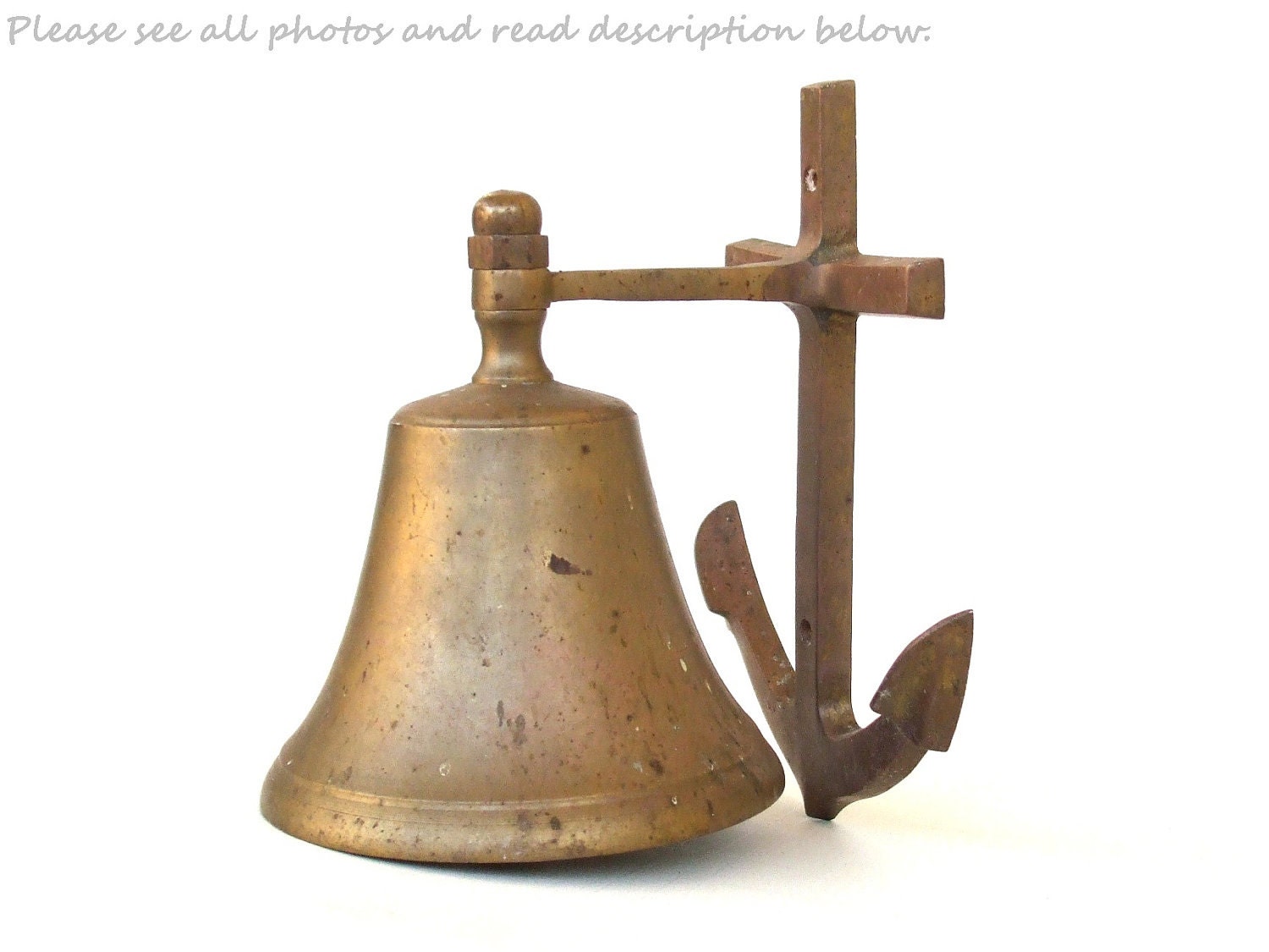 Nautical Decor Anchor Ship Bell Brass Wall Mount