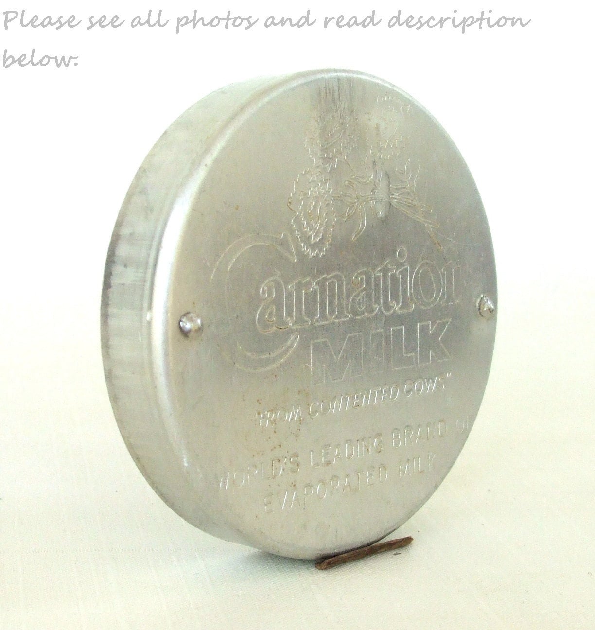 Carnation Evaporated Milk Can Lid Punch N Cover by LaurasLastDitch