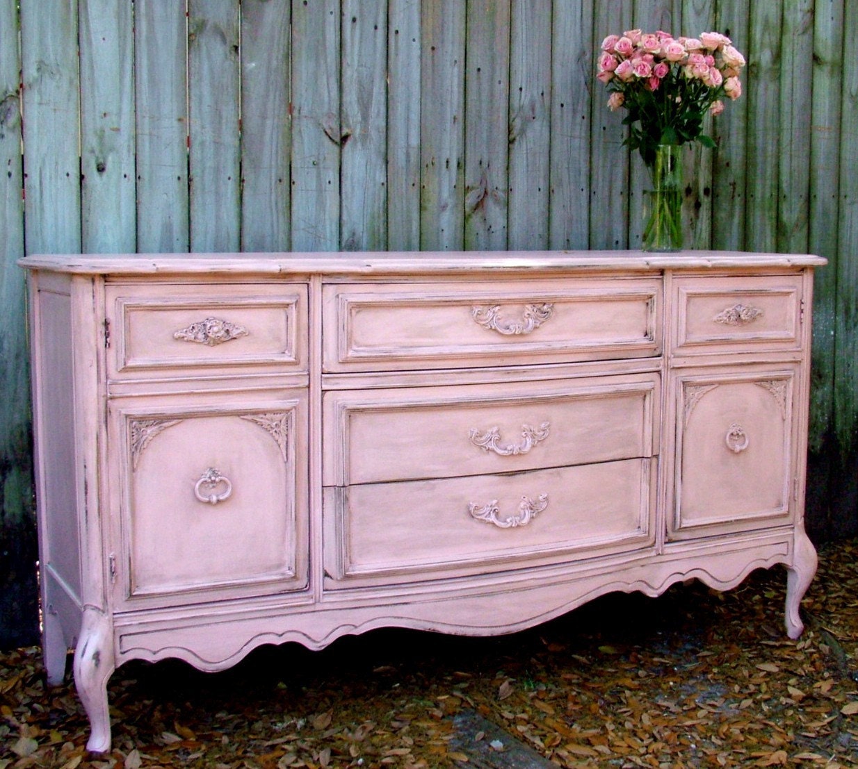 RESERVED SHABBYLIFE Romatic Paris Apartment Distressed Pink Dresser Server French Provincial