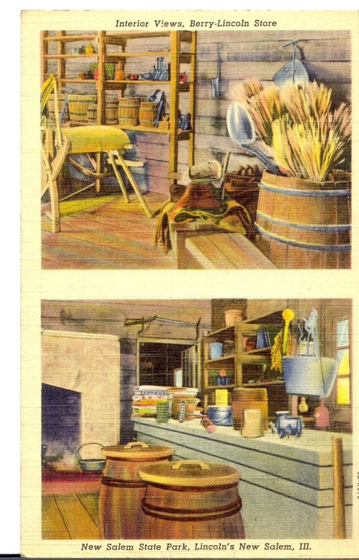 New Salem State Park - Lincoln's New Salem, Illinois - Vintage Postcard