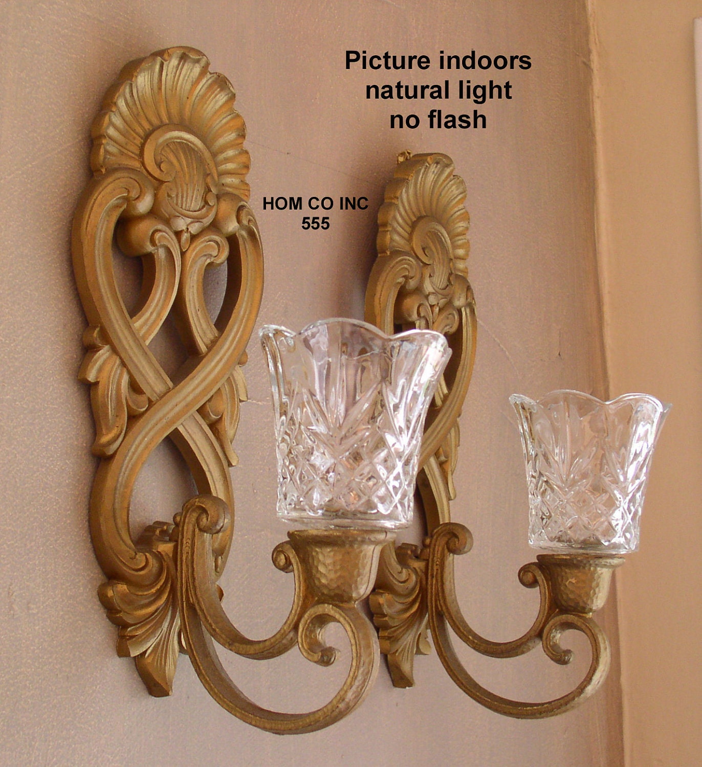 Vintage Scroll Wall Sconce Candle Holder with Glass by duckpod
