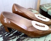 Chocalate Patent Leather Shoes Size 8/9