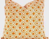 SALE Duralee Orange Geometric Trellis Decorative Pillow Cover, 18x18, 20x20, 22x22