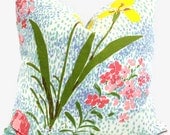 Brunschwig and Fils Spring Flowers Decorative Pillow Cover, 18x18, 20x20, 22x22, Accent Pillow, Throw Pillow