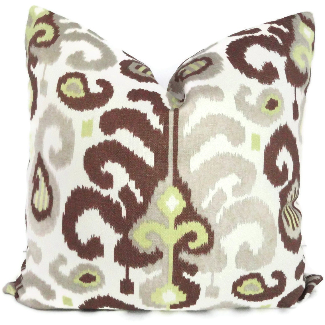 SALE Duralee Brown Ikat Decorative Pillow Cover  18x18, 20x20, 22x22, 14x20 or 12x24, Throw pillow, Accent pillow, Toss Pillow