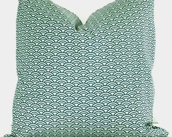 SALE Aqua Waves Decorative Pillow Cover 18x18