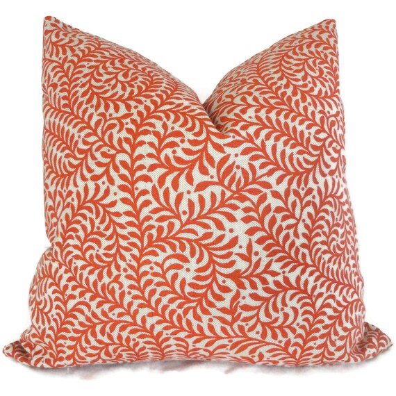 Orange Swirled Branches Decorative Pillow Cover