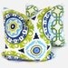 SALE Green and Turquoise Suzani Decorative Pillow Cover
