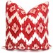 Duralee Red Ikat Decorative Pillow Cover 14x20, 18x18, 20x20, 22x22