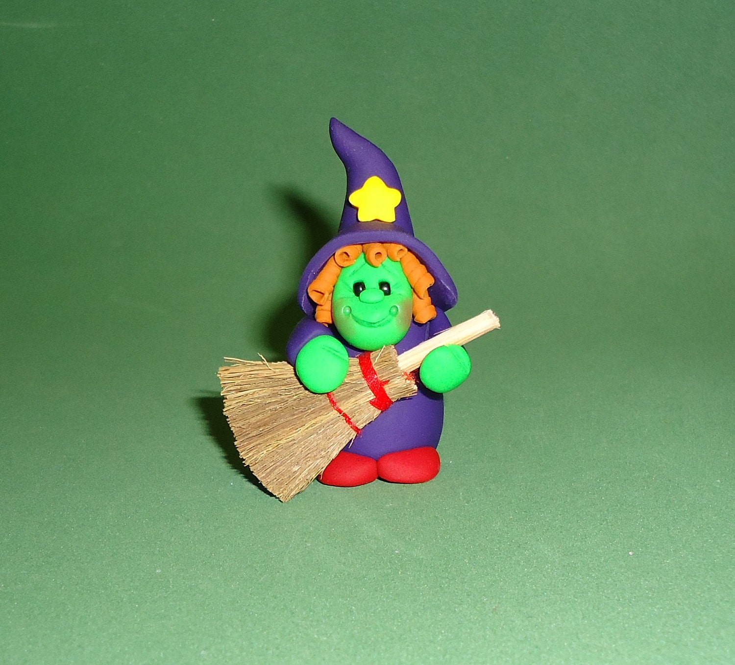 Polymer Clay Purple Halloween Witch