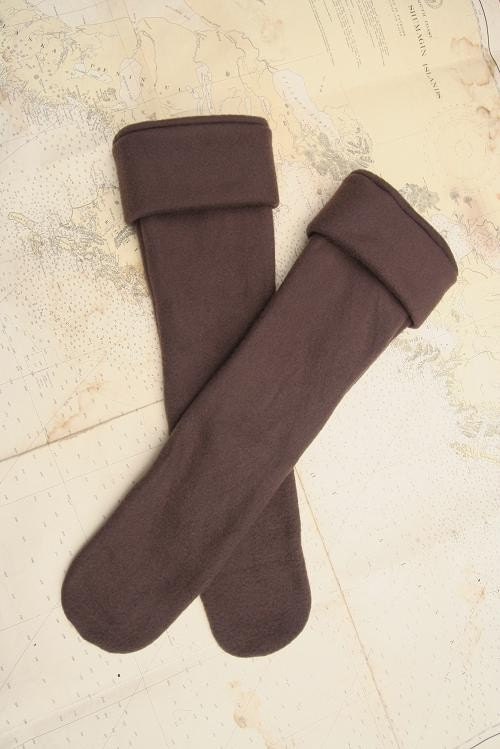 MENS Fleece Rain Boot Liners Fathers Day Gift, Solid Brown, Spring Summer Fashion, Outdoors, Camping, Hiking, Fishing (Made To Fit)