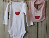 Baby Onesie and Bib Cupcake Set