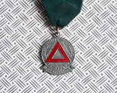 1961 - Drivers Award Antique Medal on Ribbon - Safe Driving Competition - Made in England