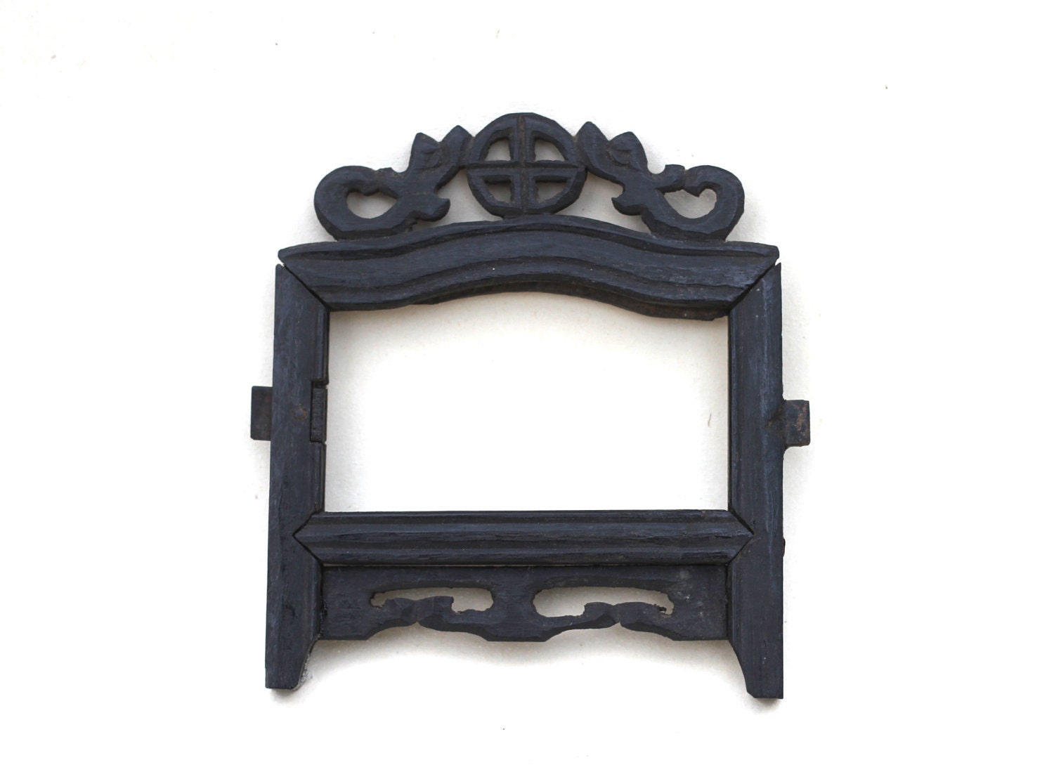 Intricate Antique Oriental Frame - Black Wood