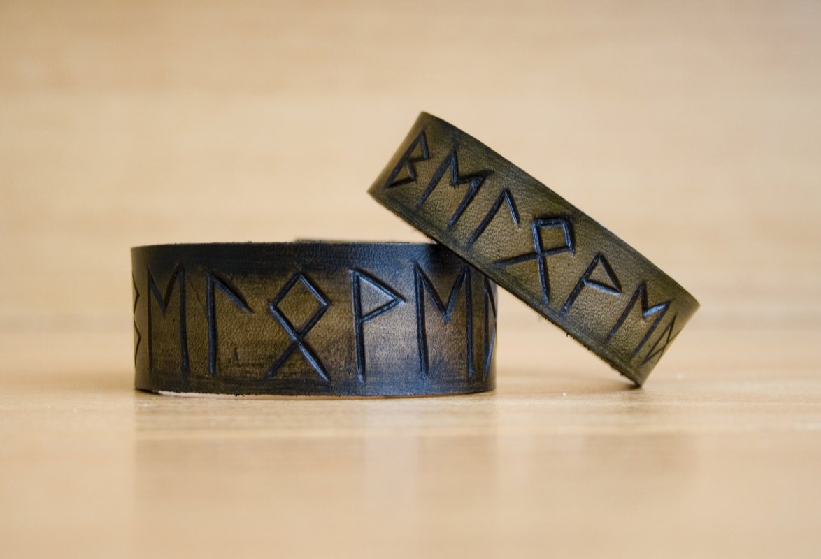 Rune Leather Cuff his & hers 'Beloved'