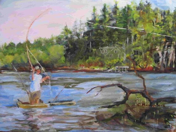 fly fishing a pond
