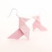 Origami earrings Powder pink silk "Cocotte" OOAK by Jye, Hand-made in France