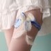 Something blue garter Silk & feathers OOAK by Jye, Hand-made in France
