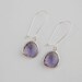 Small kidney sterling silver and amethyst glass