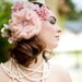 Blush Pink Crochet Flower Fascinator Corsage / Brooch / Pin - Wedding Trends 2012, Valentine's Day Gift for Her, Bride & Bridesmaids