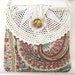 Small Handbag, Makeup Purse, Evening Bag, PAISLEY, Shabby Chic, Prim Primitive Cloth Handmade CharlotteStyle Decorative Folk Art