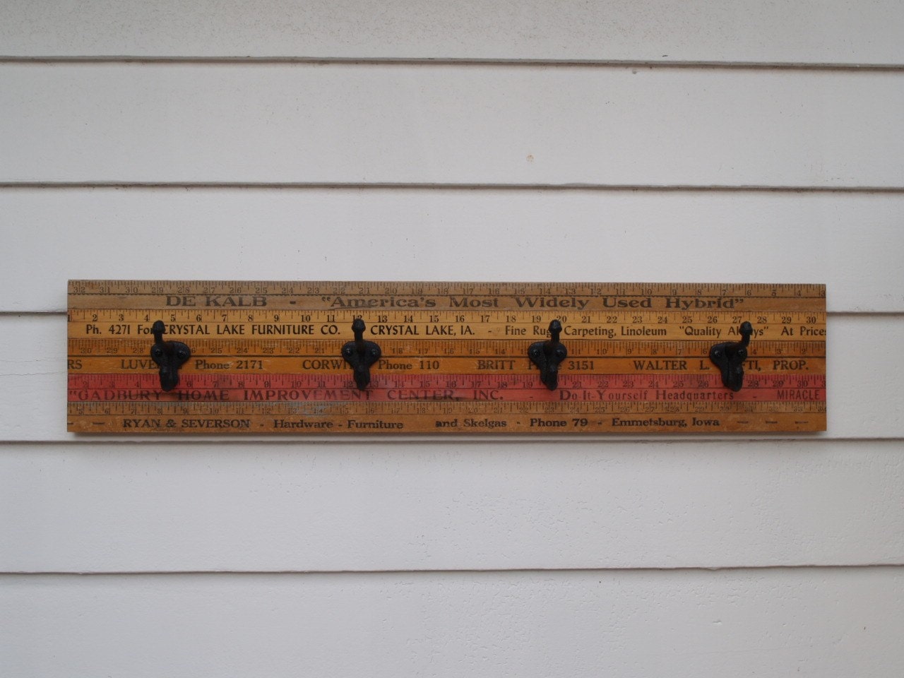 Vintage Yardstick Coat Rack - 30 inches
