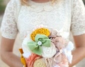 Custom Bridal Bouquet- Shabby Love- beautiful assorted handmade fabric flowers with rustic burlap