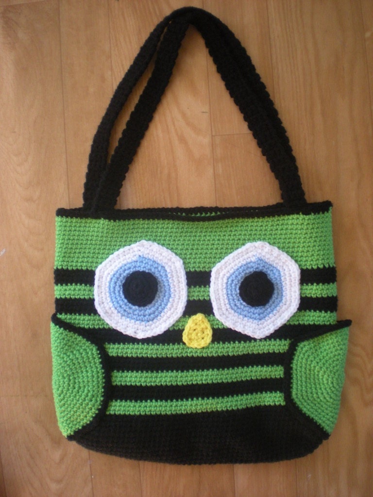 Handmade Crocheted Owl Purse - Bag Made to order, You choose colors