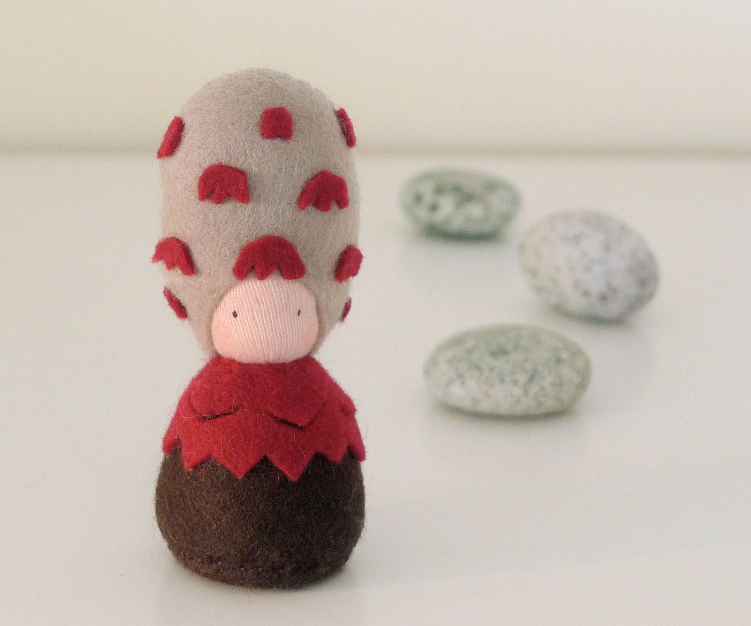 Mushroom felt plushie doll / Shaggy Mane