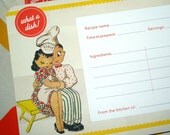 RECIPE Cards - Retro Kitchen - What A Dish - Set of 10 - Ready to Ship