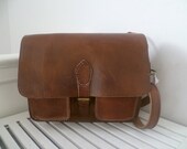 SALE WAS 85.00 NOW 75.00 Handmade leather messenger bag shoulder bag satchel in tan color