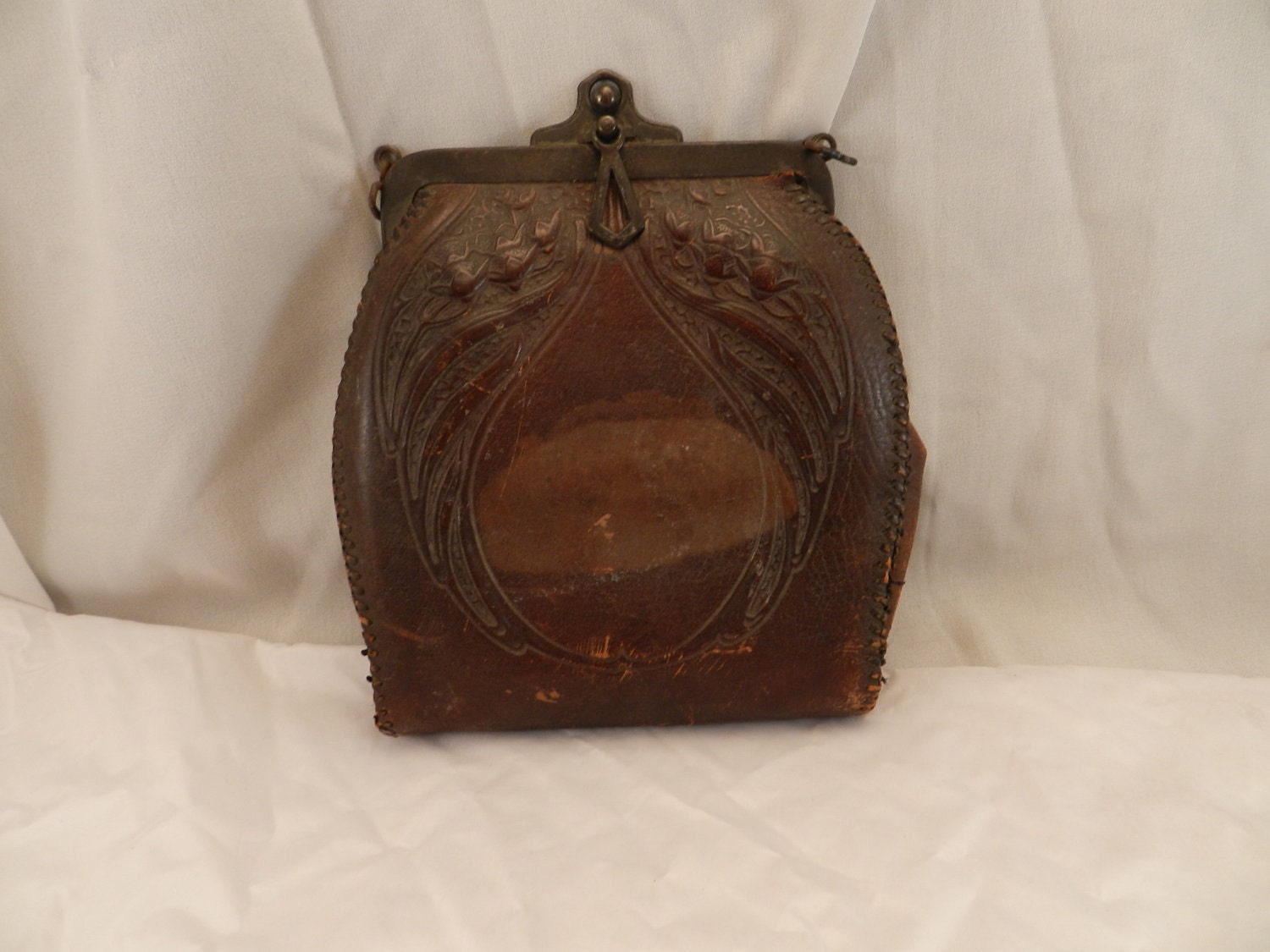 Vintage Tooled Leather Handbag