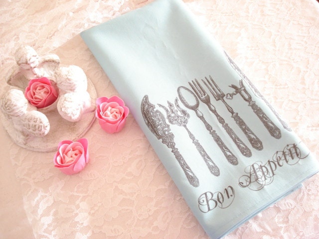French tea towel/ kitchen tea towel/ Bon appetit tea towel