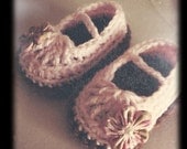 Mini Me Mary Janes - Crocheted Baby Booties, You choose Size and Color(s)