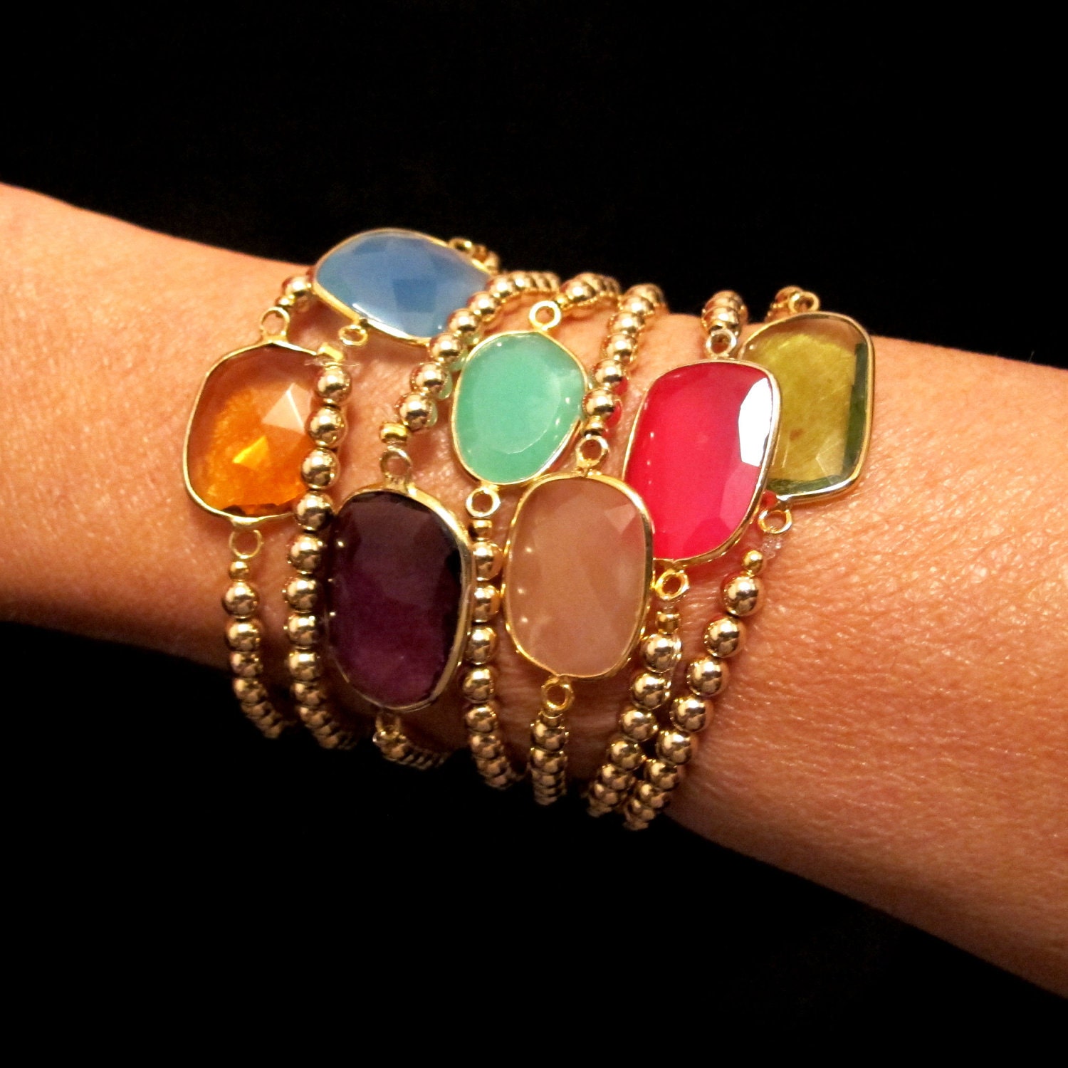 d.blng - vermeil gem bracelets (one bracelet)