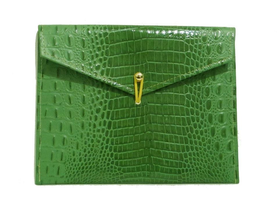 Embossed Croc iPad Case (iPad 1 and 2) - Kelly Green