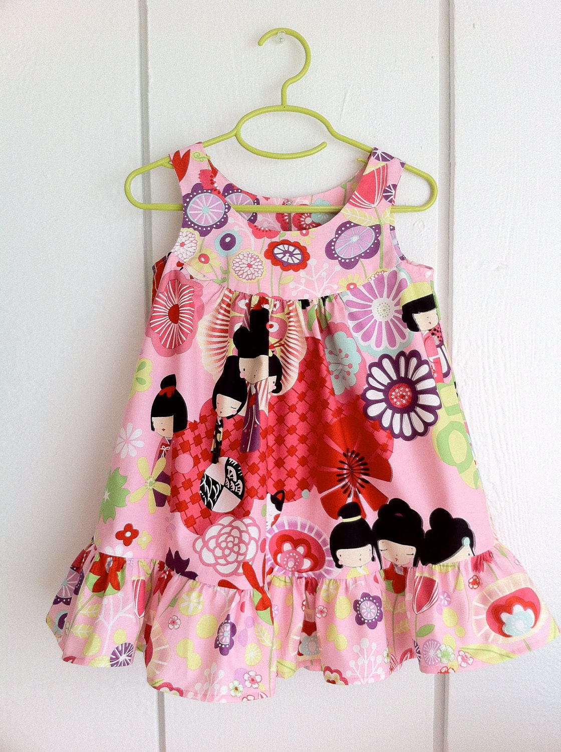 Sakura 2 Ruffle Toddler Girls Dress in Pink (2T Ready to Ship)