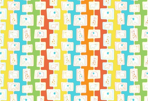 Animal Collage Fabric in Multi, Savanna Bop by Thomas Knauer for Andover Fabrics (1 yard) SALE