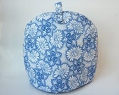 Fabric Teapot Cover, Teapot Cozy with Blue and White Flowers, gift under 20