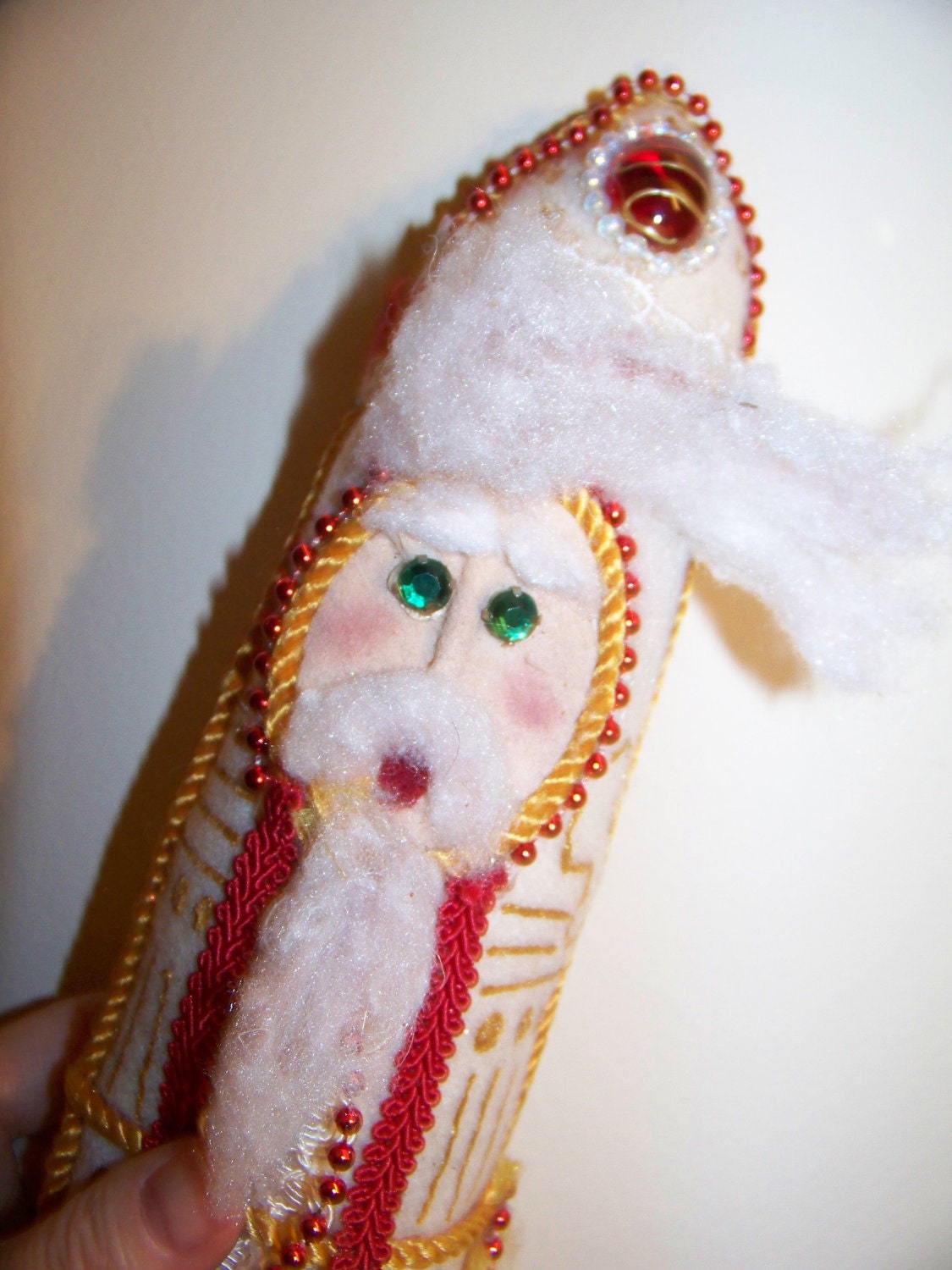Vintage Handmade Old Timey Santa Stands 13" Tall