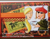 PARISIAN CAFE with girlfriend Digital Stamp Art