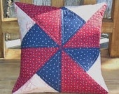 Pillow Slipcover - 12 x 12 Americana Double Pinwheel - Home Decor